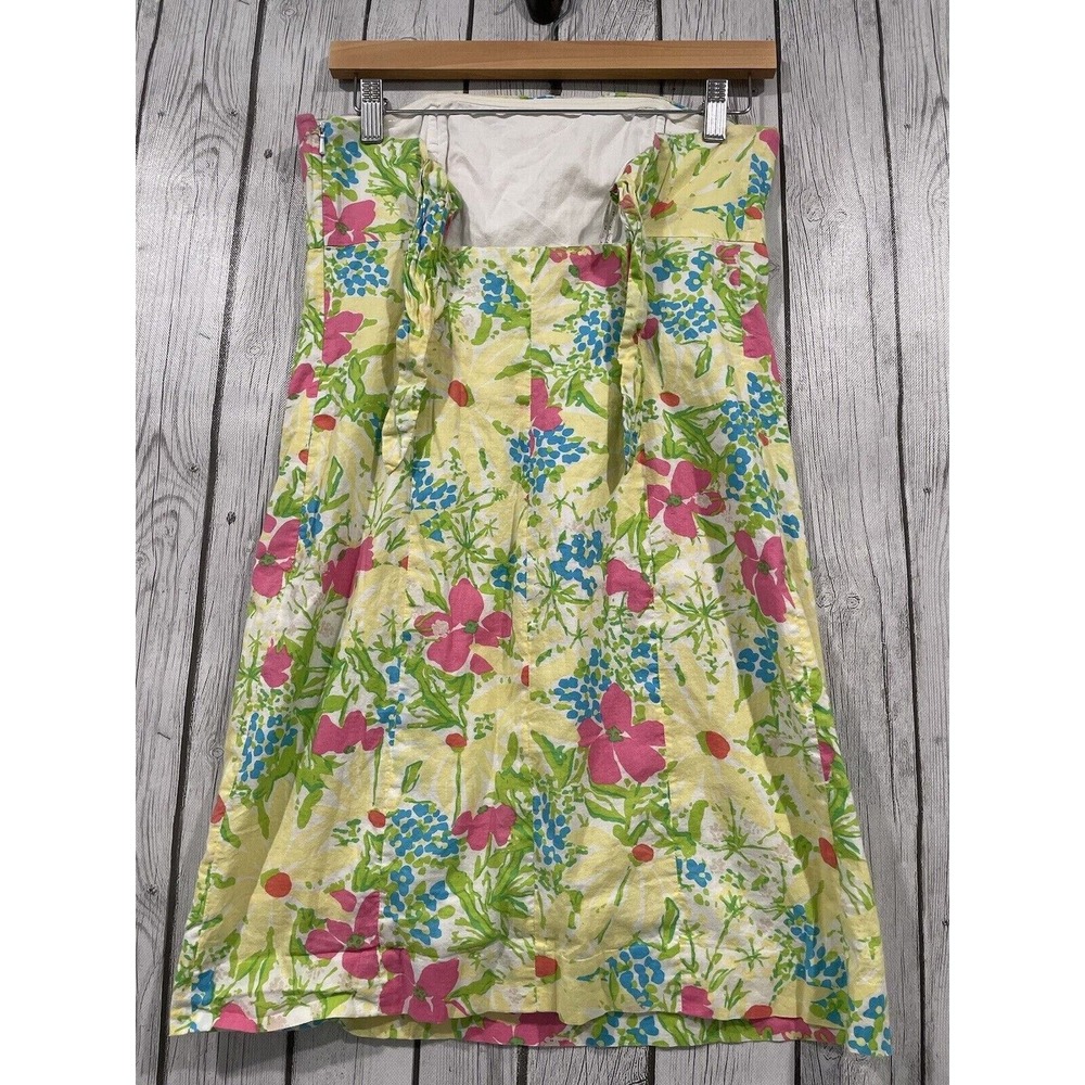 Lilly Pulitzer Strapless Franco Floral Mini Dress Cutout Back Tie Garden Party 6 - Picture 6 of 13